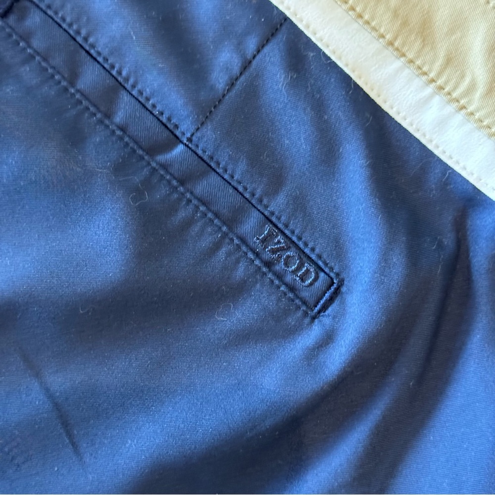 IZOD PERFORMX NWT Navy Blue and Cream Striped Golf Skort, Skirt w/ Shorts 14 - Picture 7 of 11